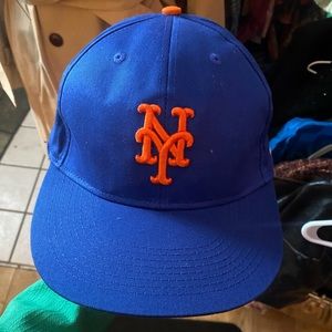 VTG New York METS Adult Cap/Hat OC Sports Team MLB Blue Embroidered Orange Logo